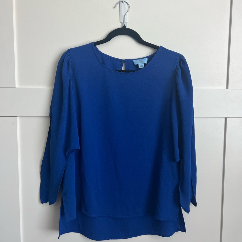 💛Buy two, get one💛 Cece Blue Flowy Blouse